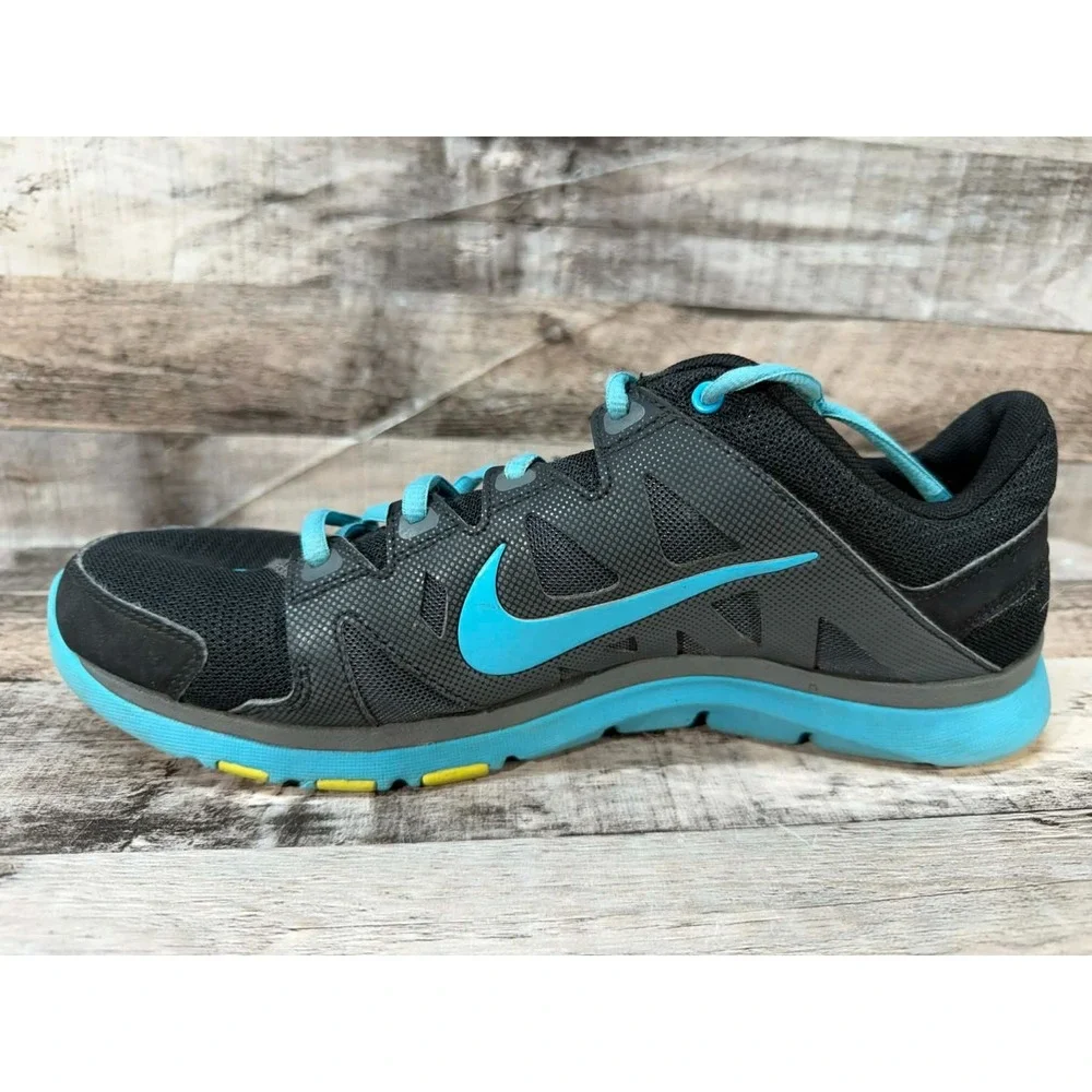 Womens Nike Flex Supreme Trainer 2 Black Gamma Blue 2014 DS Sneakers Shoes Sz 10